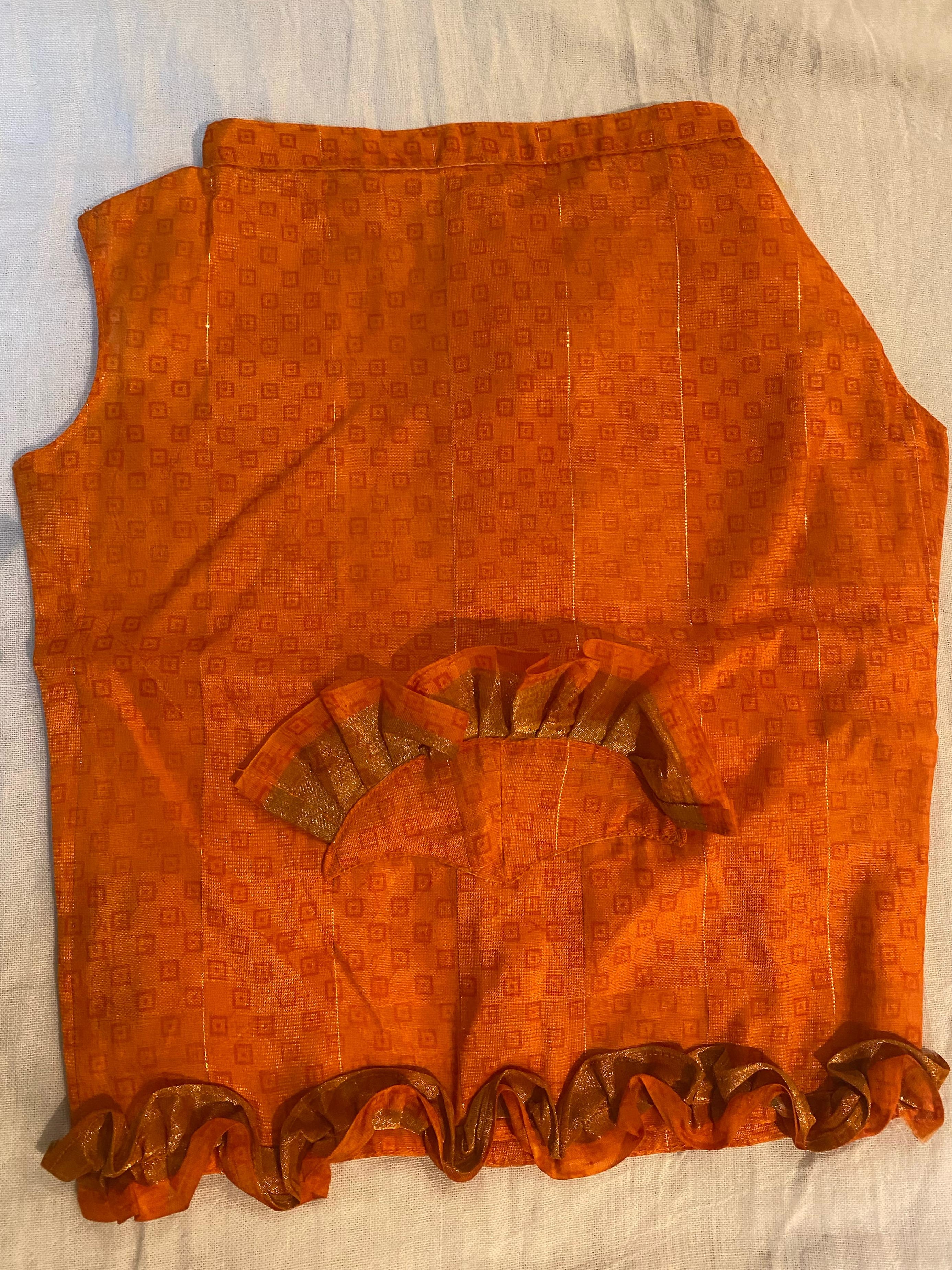 Orange Occassion Wear Sherwani with Frills