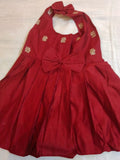 Apricot Red Occassion Wear  Frock