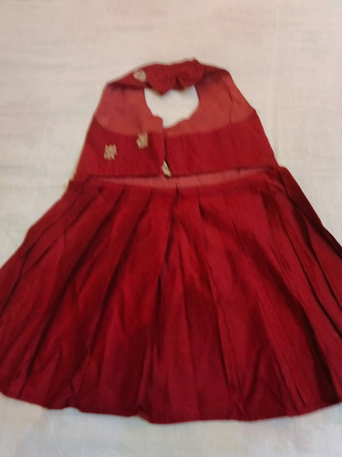 Apricot Red Occassion Wear  Frock