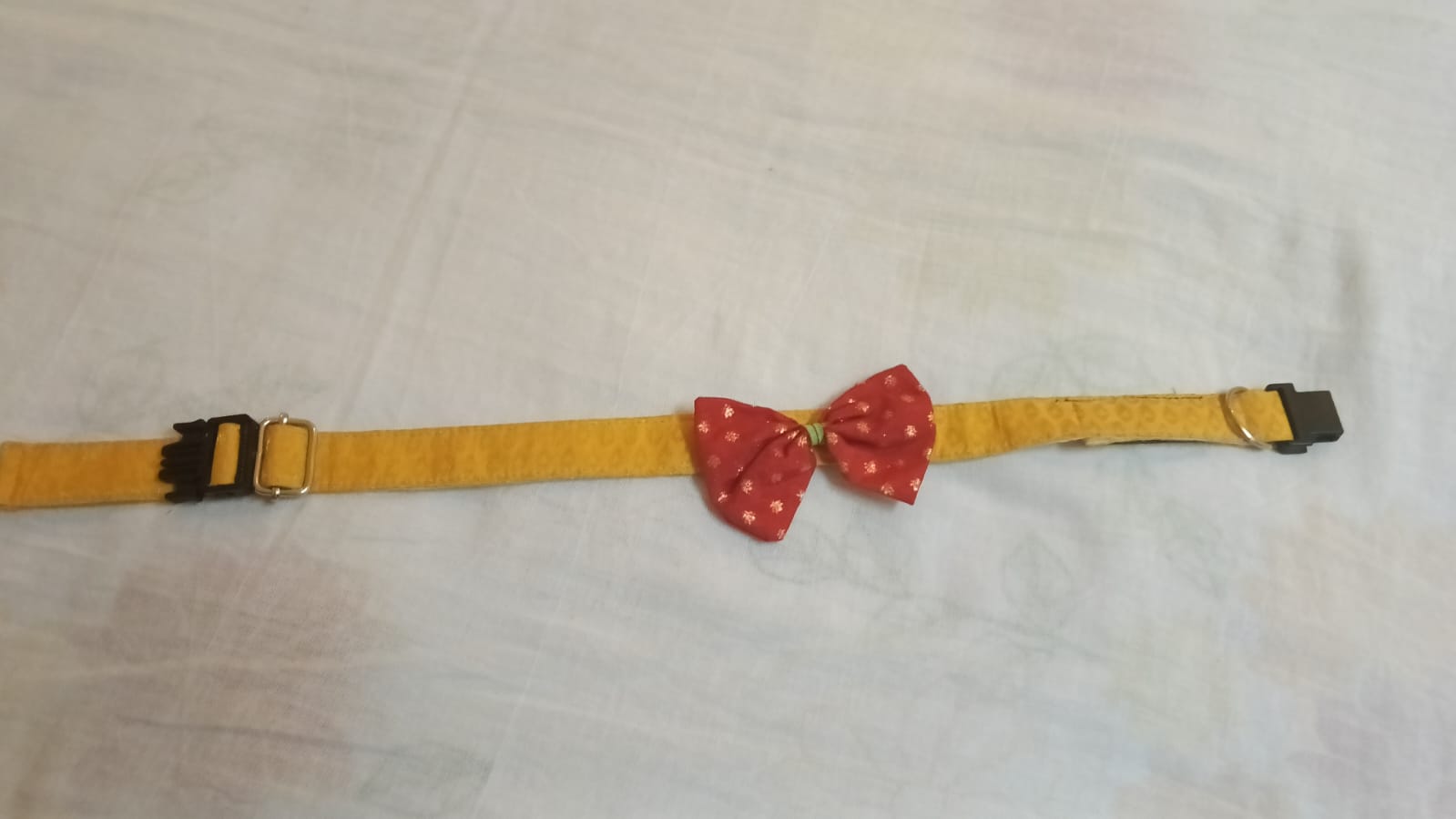 Yellow base - Red bow Occassion Wear Collar