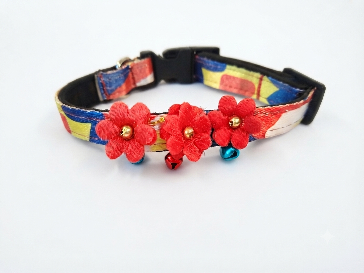 Rainbow Collar with flowers and bells
