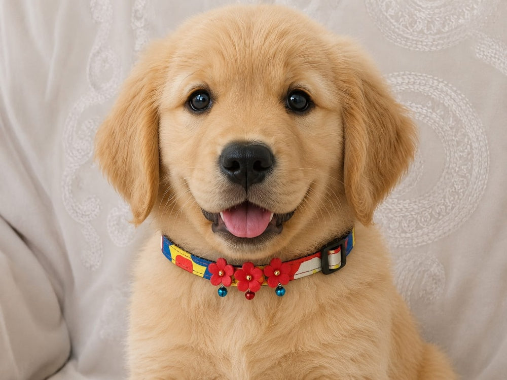 Rainbow Collar with flowers and bells